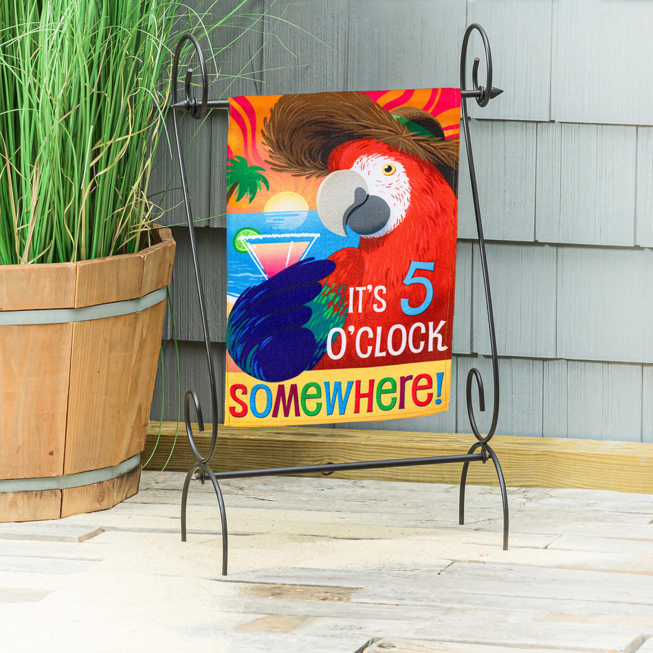 5 o Clock Parrot Garden Flag