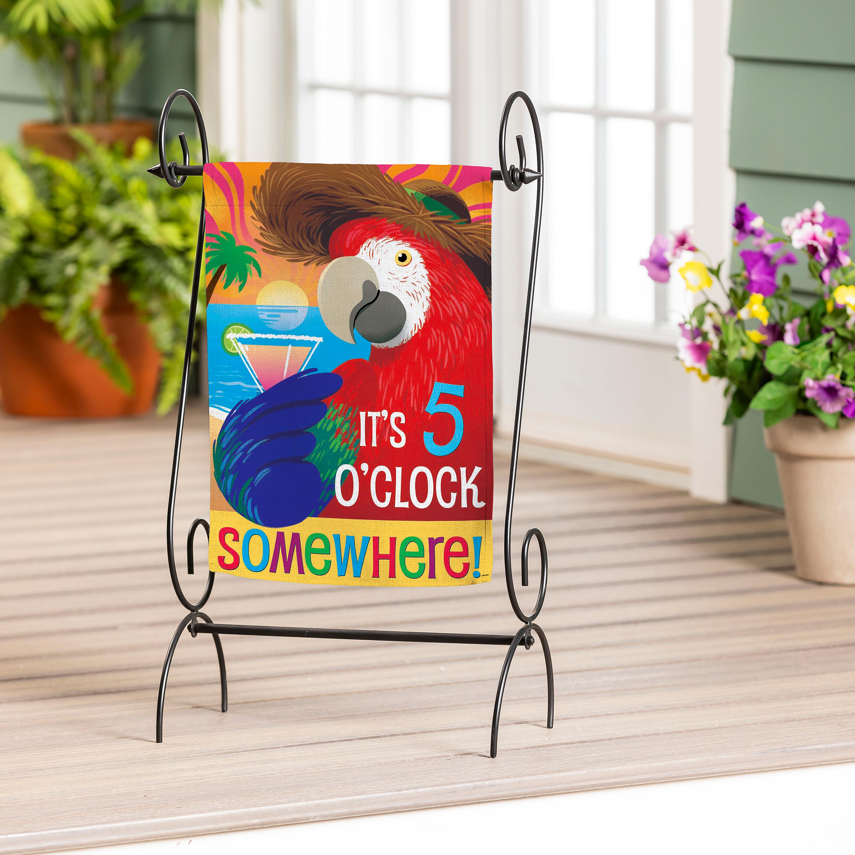 5 o Clock Parrot Garden Flag