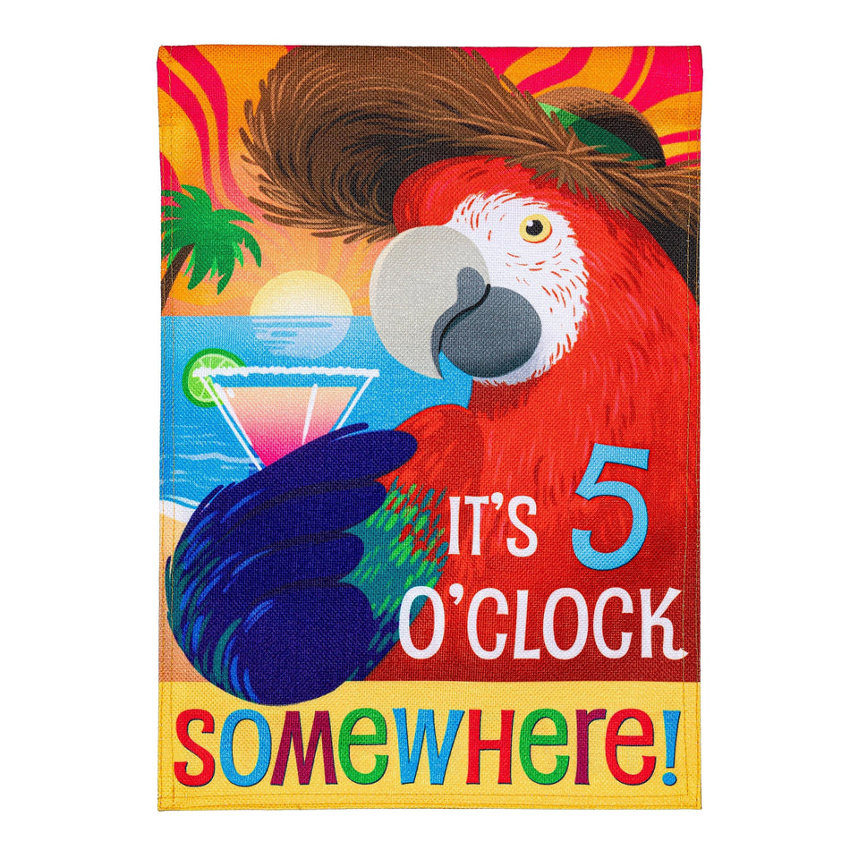 5 o Clock Parrot Garden Flag