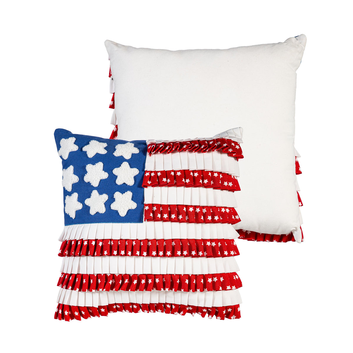 American Flag Pleated Square Pillow-Decorations-Fly Me Flag