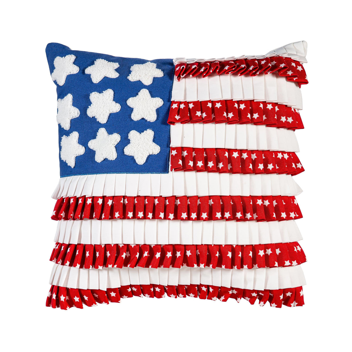 American Flag Pleated Square Pillow-Decorations-Fly Me Flag