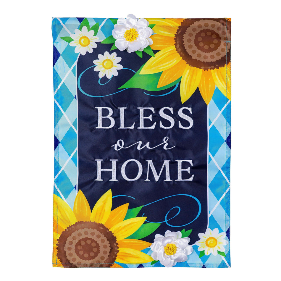 Bless Our Home Sunflowers Garden Flag