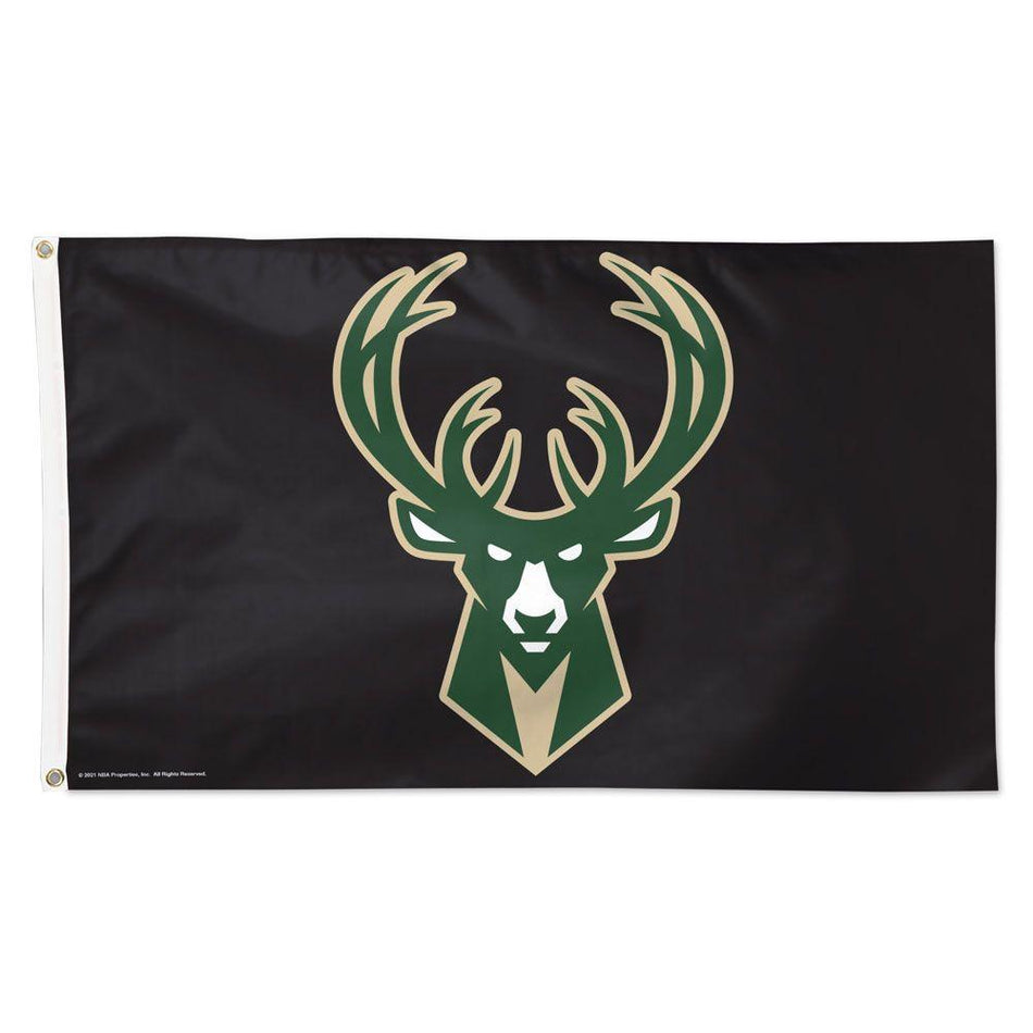 Show your team pride when you fly this Milwaukee Bucks Black 3' x 5' Deluxe Flag!