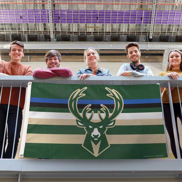 Show your team pride when you fly this Milwaukee Bucks H Stripe 3' x 5' Deluxe Flag!