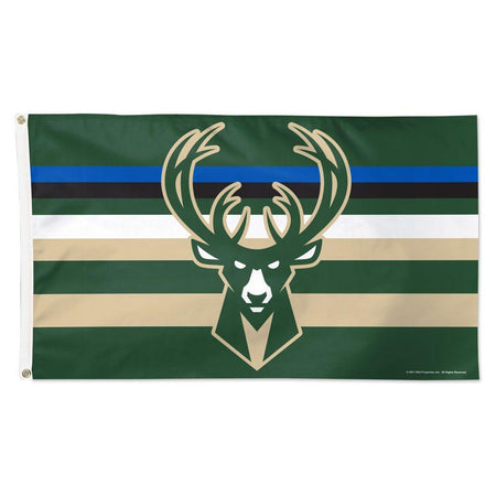 Show your team pride when you fly this Milwaukee Bucks H Stripe 3' x 5' Deluxe Flag!