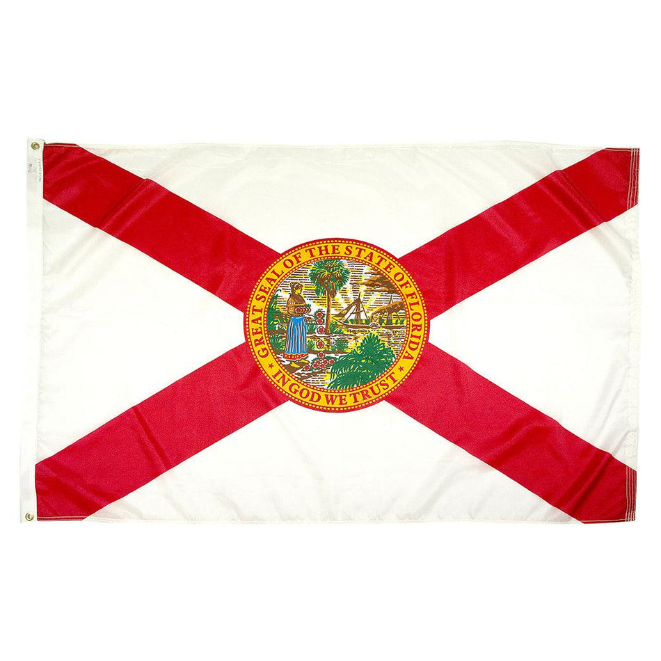 Long-lasting outdoor State of Florida Flags available in 1x1.5, 2x3, 3x5, 4x6, 5x8, 6x10, 8x12, 10x15 and 12x18 sizes