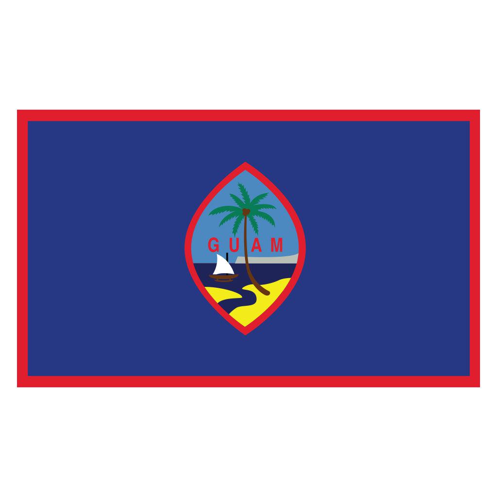 Long-lasting outdoor Guam Flags available in 1x1.5, 2x3, 3x5, 4x6, 5x8, 6x10, and 8x12 sizes.