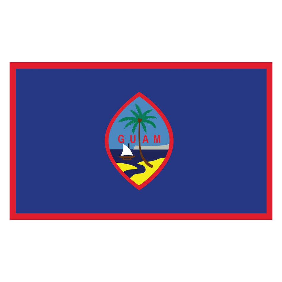 Long-lasting outdoor Guam Flags available in 1x1.5, 2x3, 3x5, 4x6, 5x8, 6x10, and 8x12 sizes.
