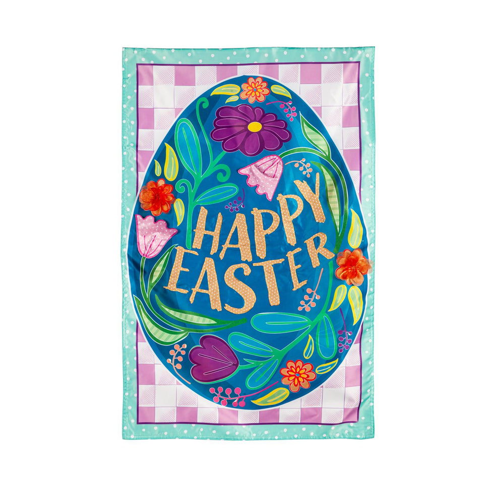 Happy Easter Egg Appliqué House Banner