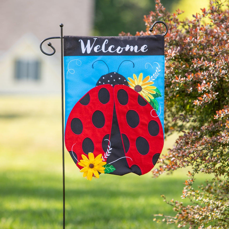 Ladybug Welcome Garden Flag
