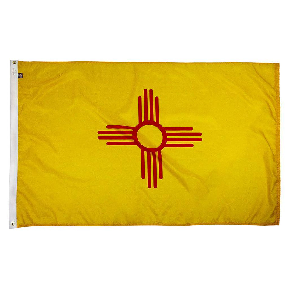 Long-lasting outdoor State of New Mexico Flags available in 1x1.5, 2x3, 3x5, 4x6, 5x8, 6x10, 8x12, 10x15 and 12x18 sizes