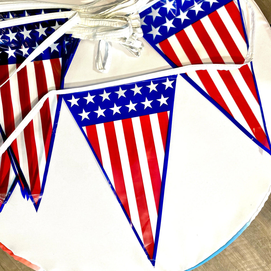 Patriotic Pennant Strings with Stars and Stripes