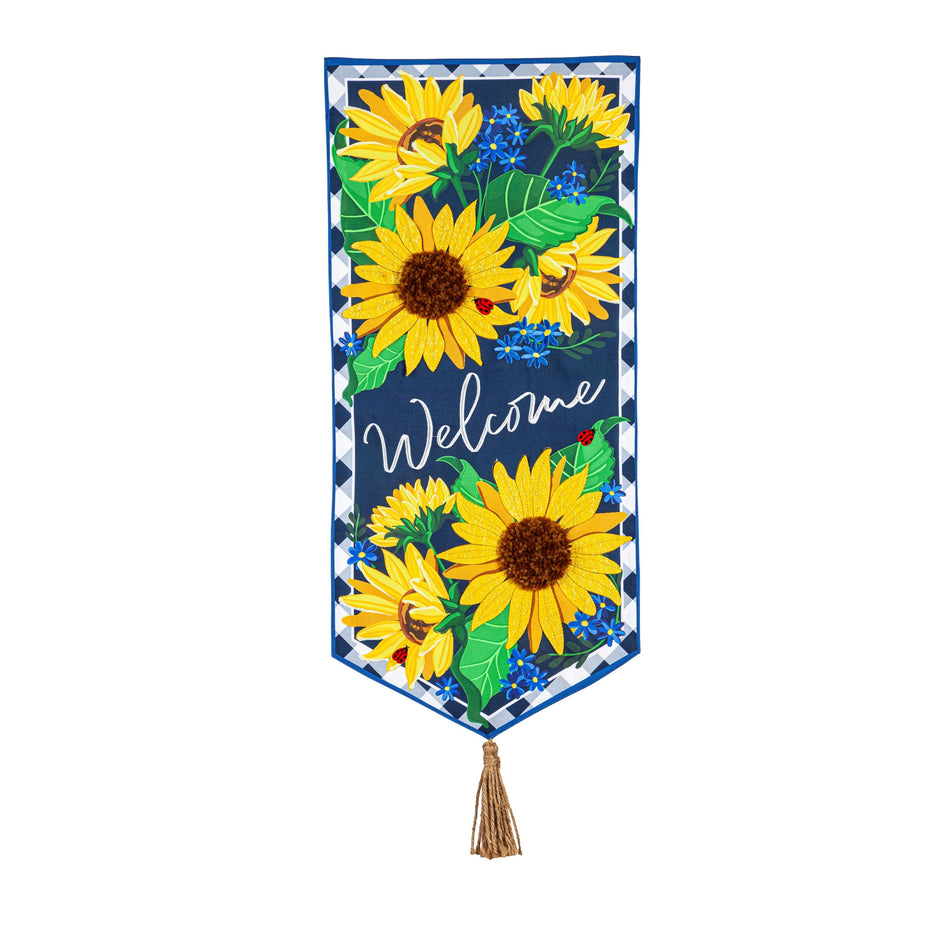 Sunflower Welcome Textile Decor Flag
