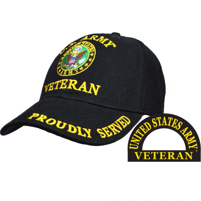 Patriotic US Army Veteran Hat USA Made Flag Veteran Emblem Camouflage Cap Hat US Army Official Licensed Premium Quality Military Baseball  main image 2