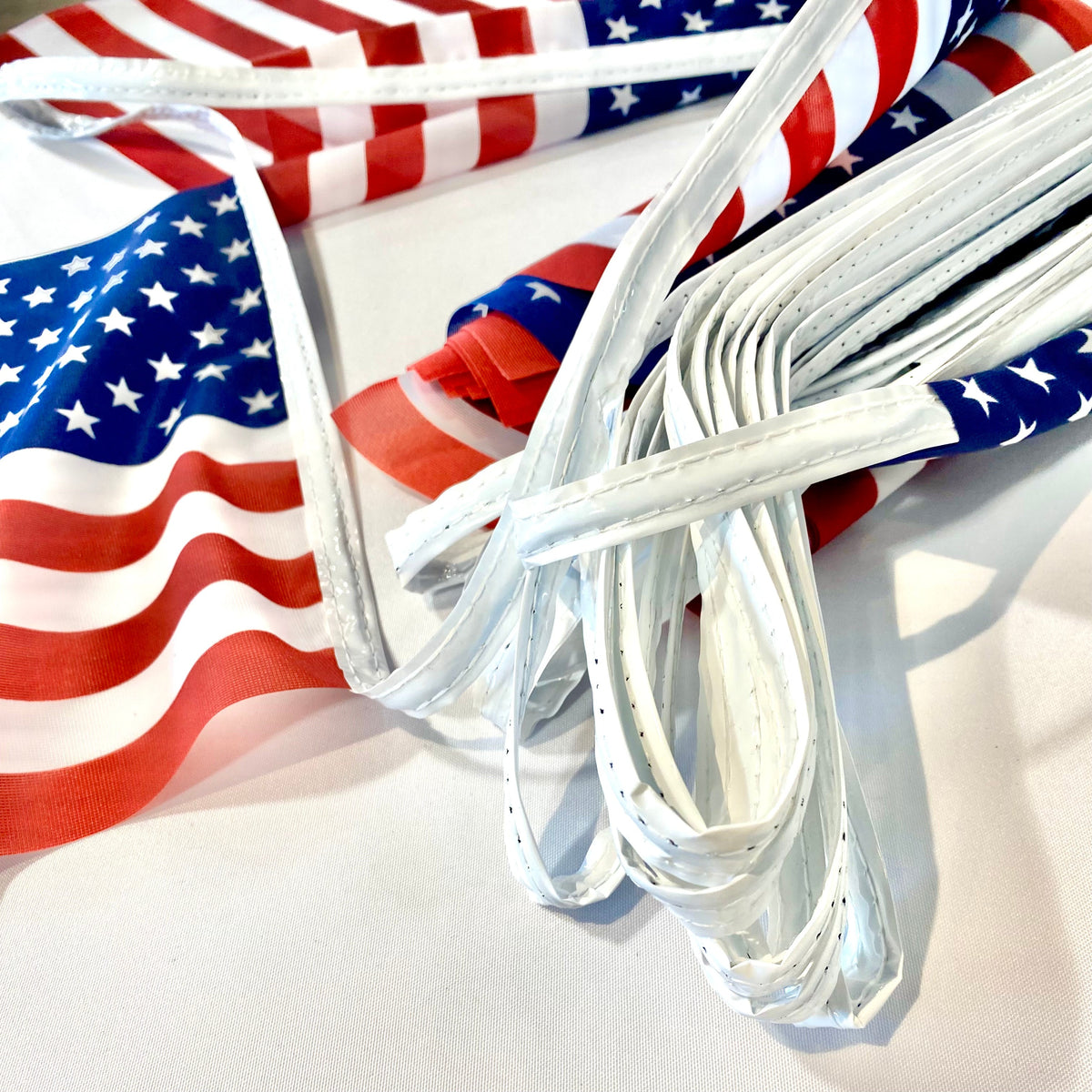 U.S. Flag Cloth Pennant Strings for outdoor use