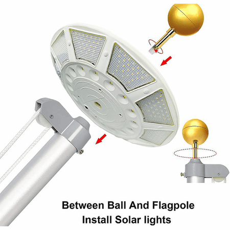 XL Disc Flagpole Solar Light