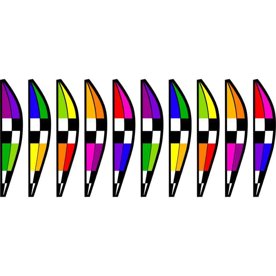This hanging wind spinner looks just like a hot air balloon in flight! This checkered rainbow balloon measures 17" x 26" and adds a beautiful display to your deck or porch.
