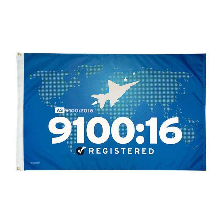 Fly an AS 9100:16 flag and proudly display your company's commitment to certification.