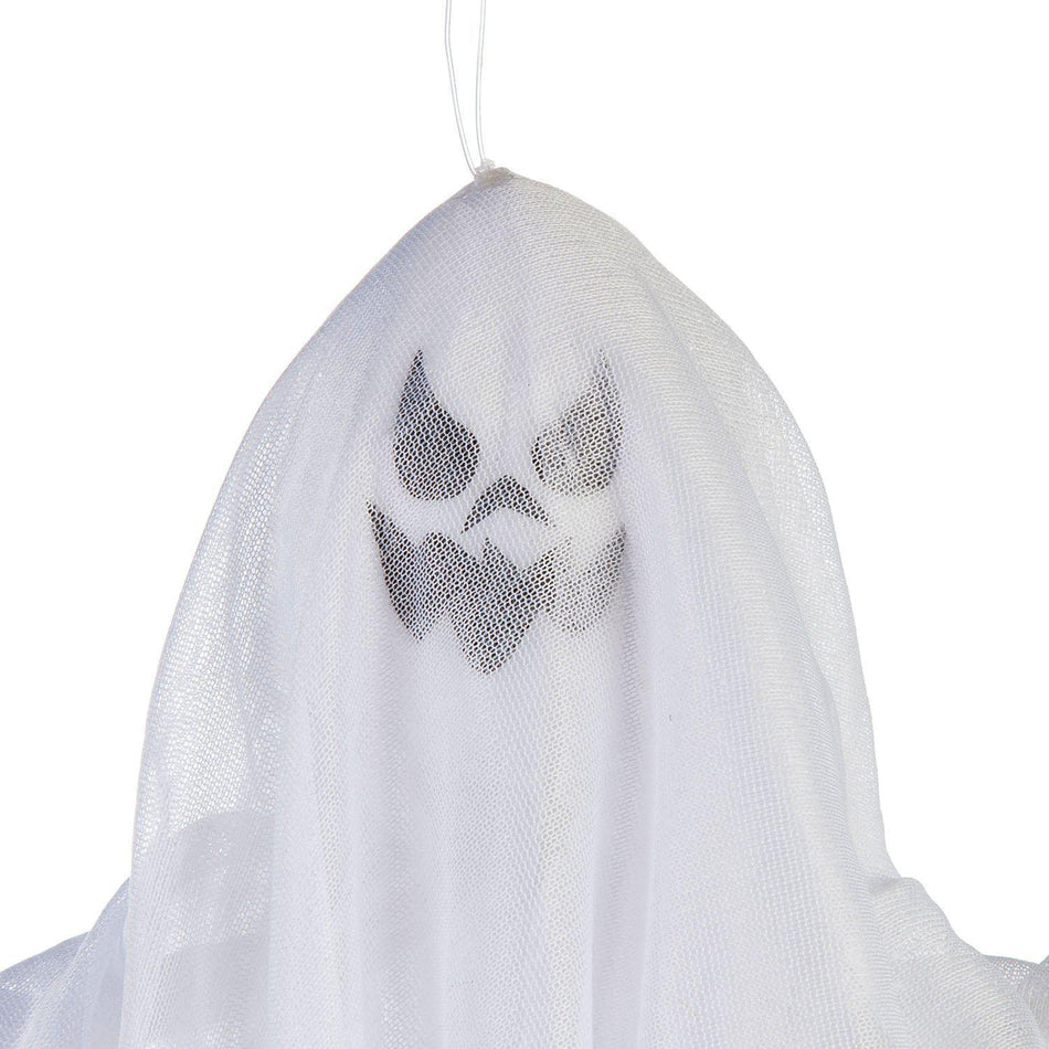 Add a little spookiness to your Halloween decorations with this trio of hanging ghosts. Each ghost features a different expression and can be hung by the attached string so they appear to float through the air.