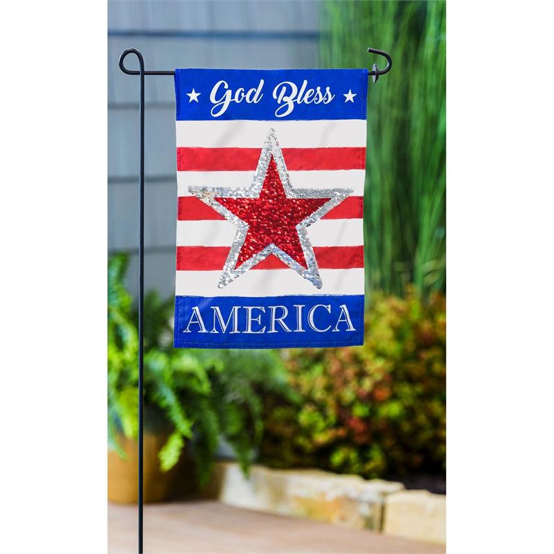 God Bless America Reversible Star Garden Flag