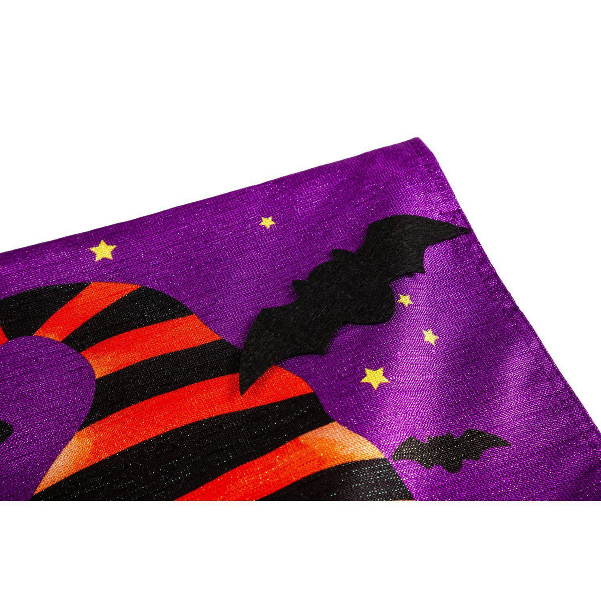 Close-up of bats and details on the Halloween Gnome House Banner.