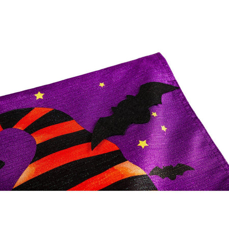 Close-up of bats and details on the Halloween Gnome House Banner.