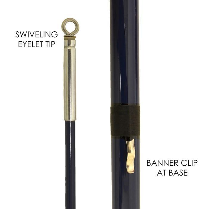 Designed for frequent outdoor use, our Telescopic Heavy-Duty Pole includes a swiveling eyelet at the top to ensure windsocks and vertical banners swing freely in changing winds.