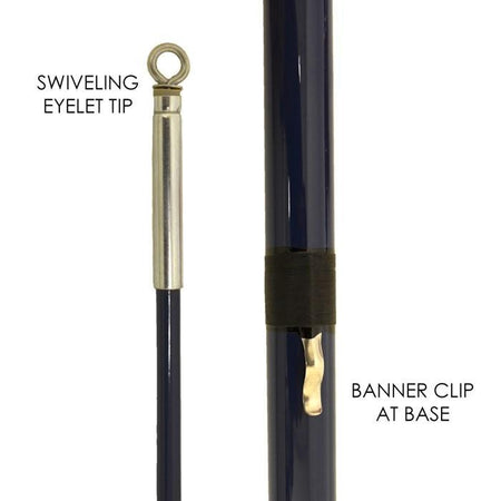 Designed for frequent outdoor use, our Telescopic Heavy-Duty Pole includes a swiveling eyelet at the top to ensure windsocks and vertical banners swing freely in changing winds.