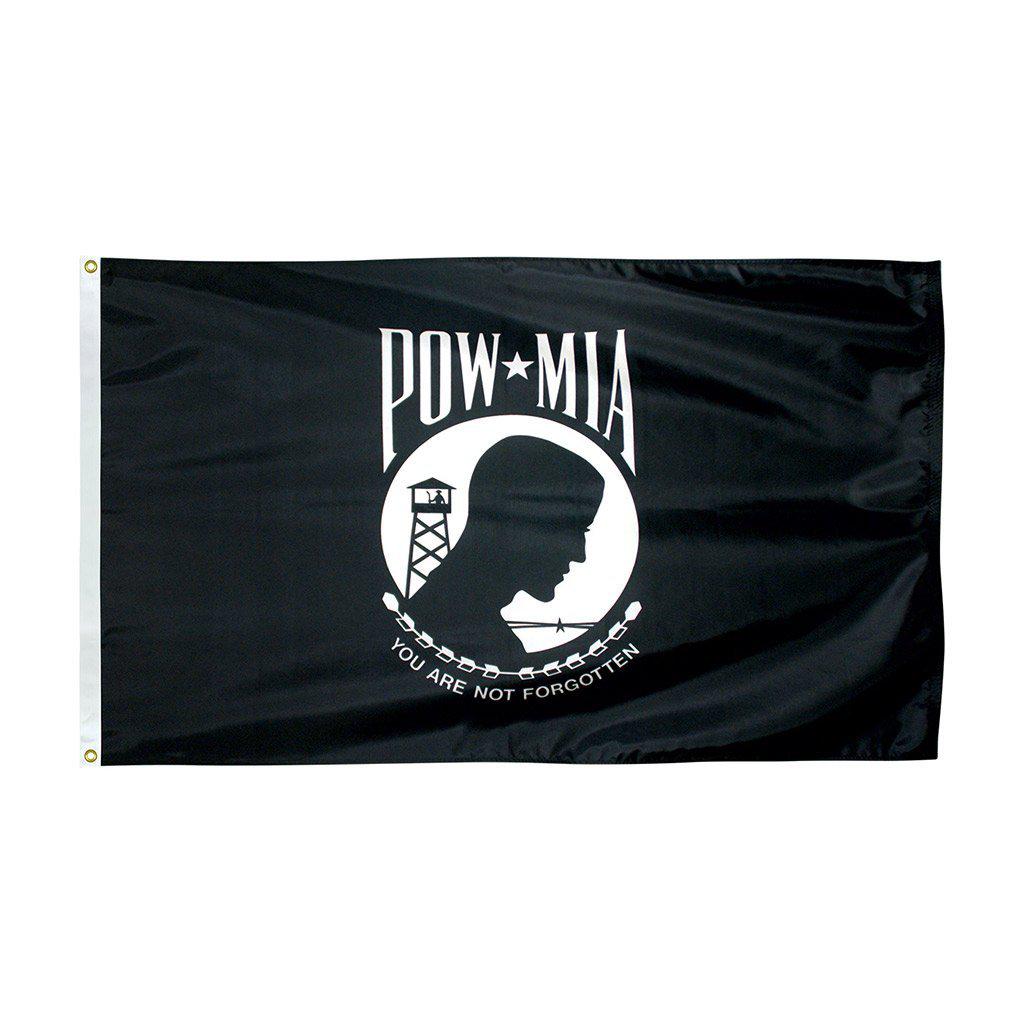POW-MIA nylon Flags are available in various sizes.