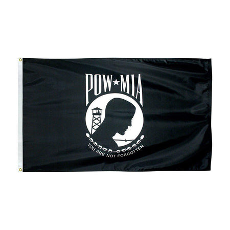 POW-MIA nylon Flags are available in various sizes.