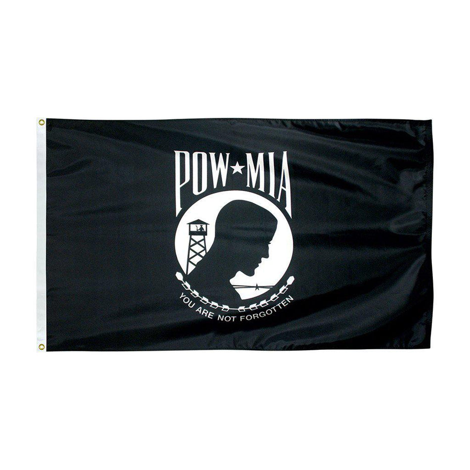 POW-MIA nylon Flags are available in various sizes.
