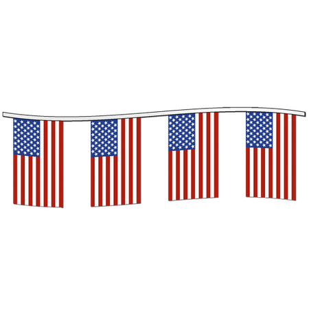 U.S. Flag Cloth Pennant Strings hold up for long-term use outdoors