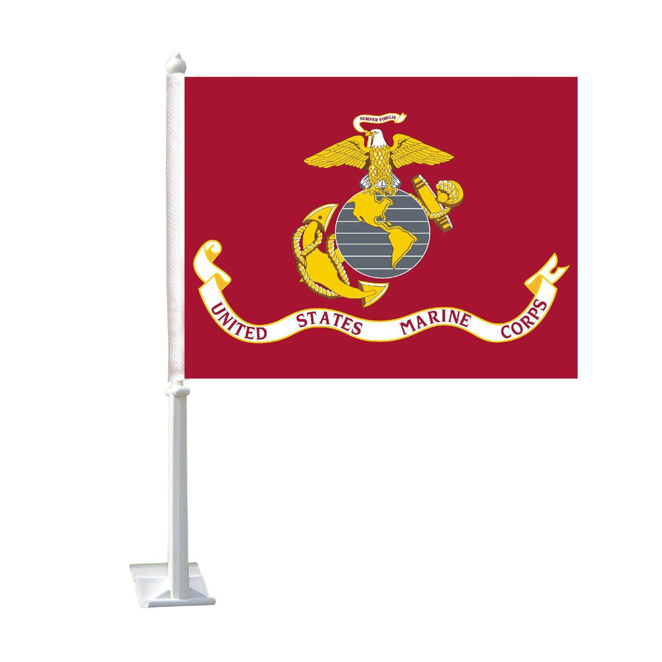 U.S. Marine Corps two-sided Car Flag