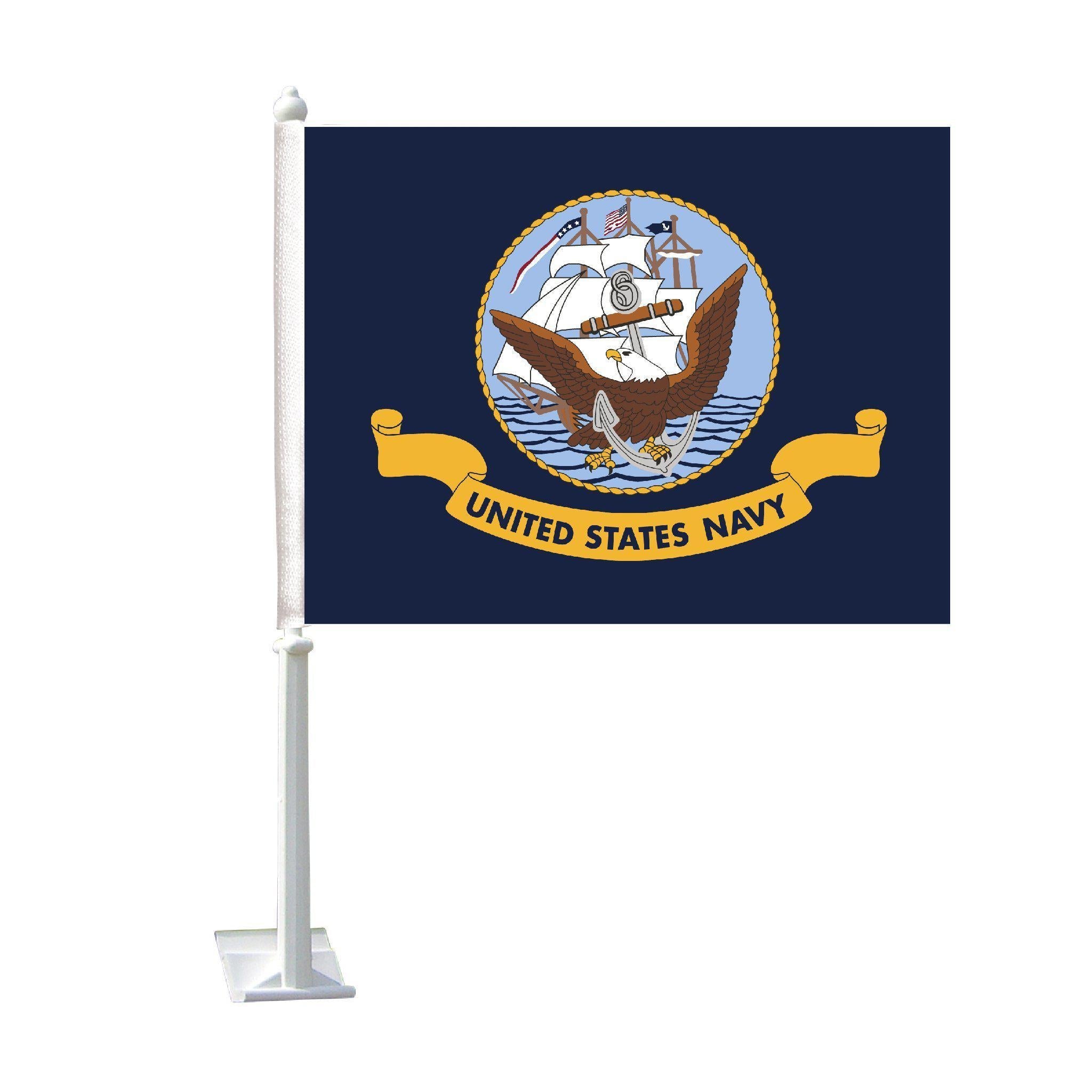 U.S. Navy Car Flag is two-sided and durable