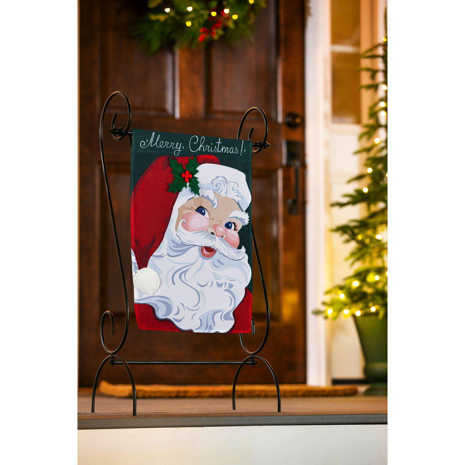 The Vintage Santa garden flag features a jolly Santa and the words "Merry Christmas!". 