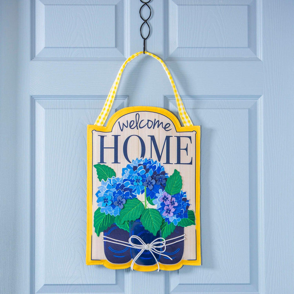 Welcome Home Hydrangeas Door Décor