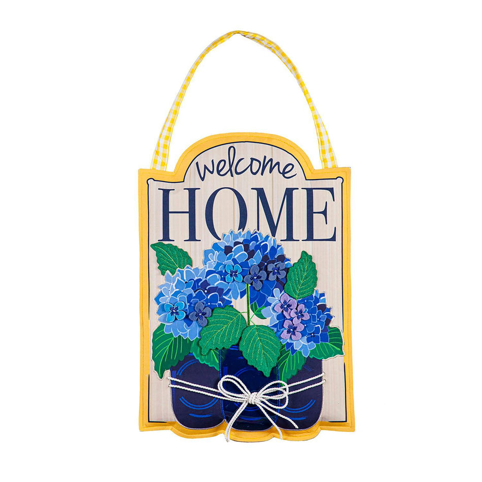 Welcome Home Hydrangeas Door Décor