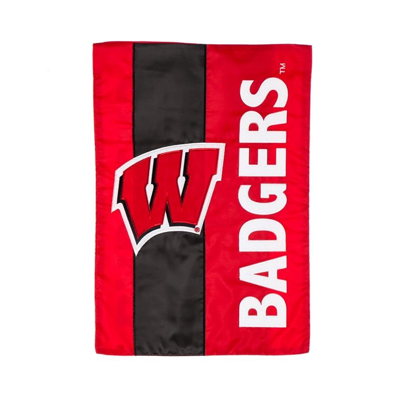 Wisconsin Badgers 'W' Black Background 3'x5' Deluxe Flag