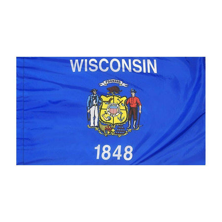 3x5 Wisconsin Banner Flag with Pole Hem or Pole Sleeve for indoor or outdoor display