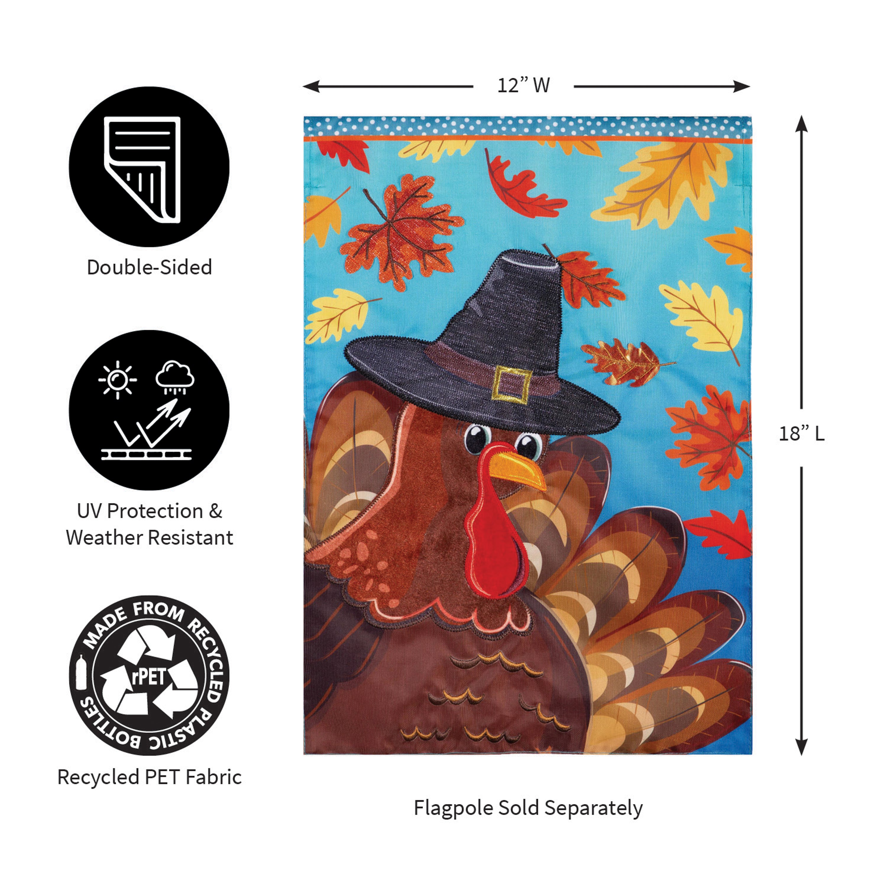 Turkey Time Garden Flag-Garden Flag-Fly Me Flag