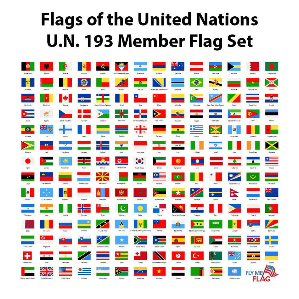 United Nations Complete UN Flag Set