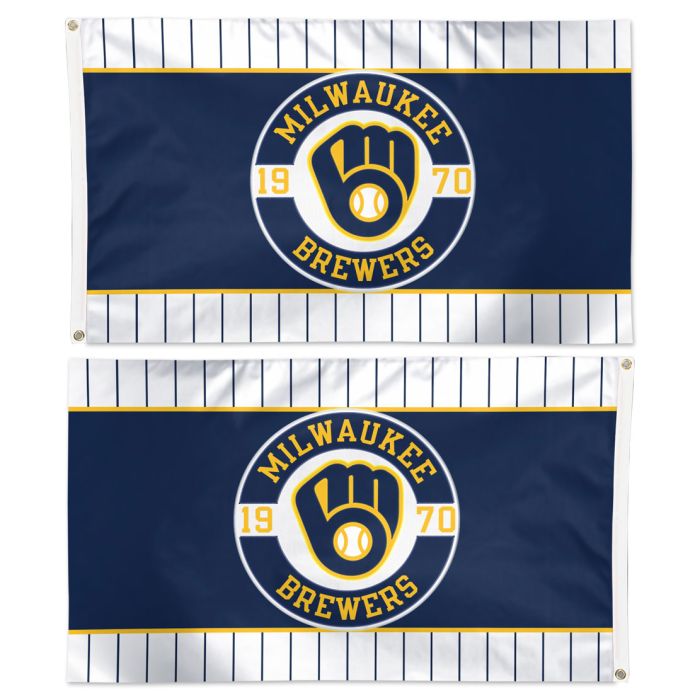 Milwaukee Brewers Double Sided 3x5 Applique Flag