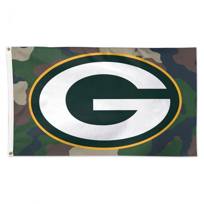 Show your pride of team when you fly our Green Bay Packers CAMO 3' x 5' Deluxe Flag! Constructed for outdoor use with premium durable fabric, two grommets, and quality stitching including a quad stitched fly end.