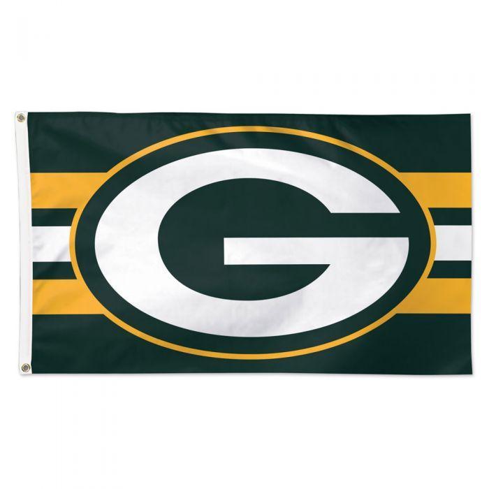 Show your pride of team when you fly our Green Bay Packers Horizontal Stripes 3' x 5' Deluxe Flag! Constructed for outdoor use with premium durable fabric, two grommets, and quality stitching including a quad stitched fly end.