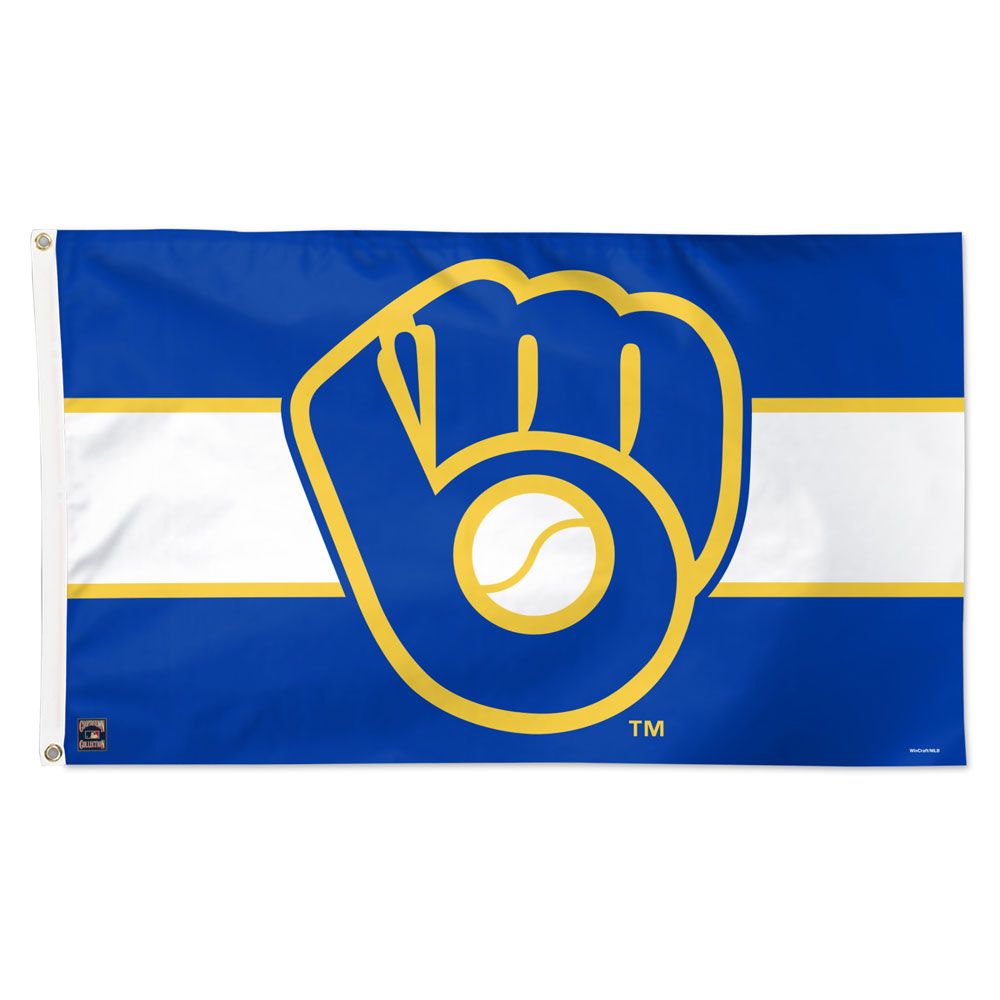 Show your team pride when you fly the Milwaukee Brewers White Stripe 3' x 5' deluxe flag!
