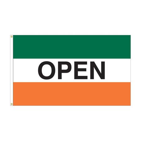 3' x 5' Open Message Flag - Green/White/Orange-Flag-Fly Me Flag