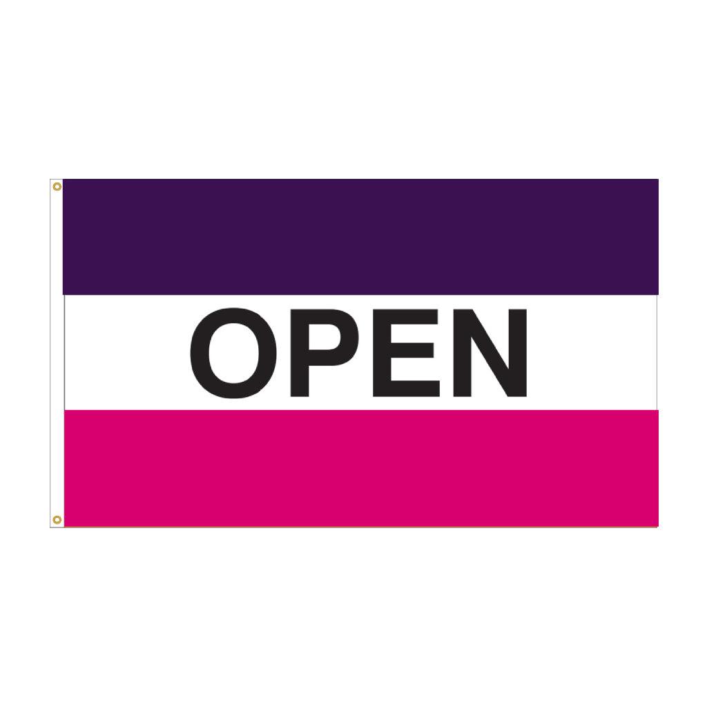 3' x 5' Open Message Flag - Purple/White/Pink-Flag-Fly Me Flag