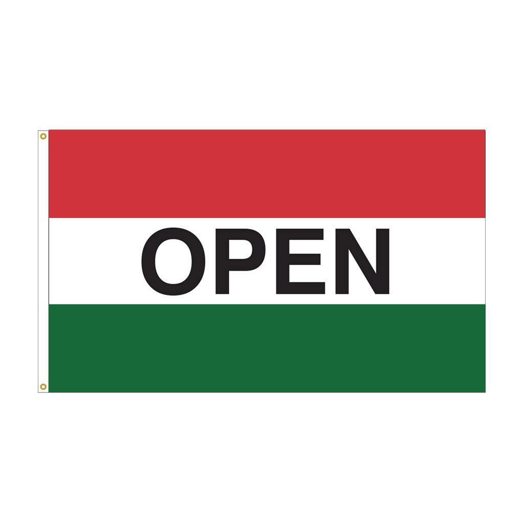 3' x 5' Open Message Flag - Red/White/Green-Flag-Fly Me Flag
