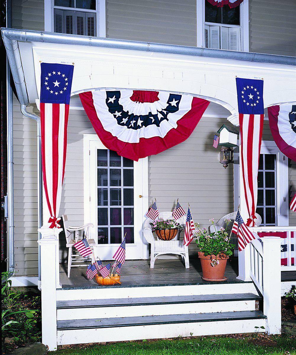 3' x 6' Pleated Patriotic Fan with Stars (shown above door)