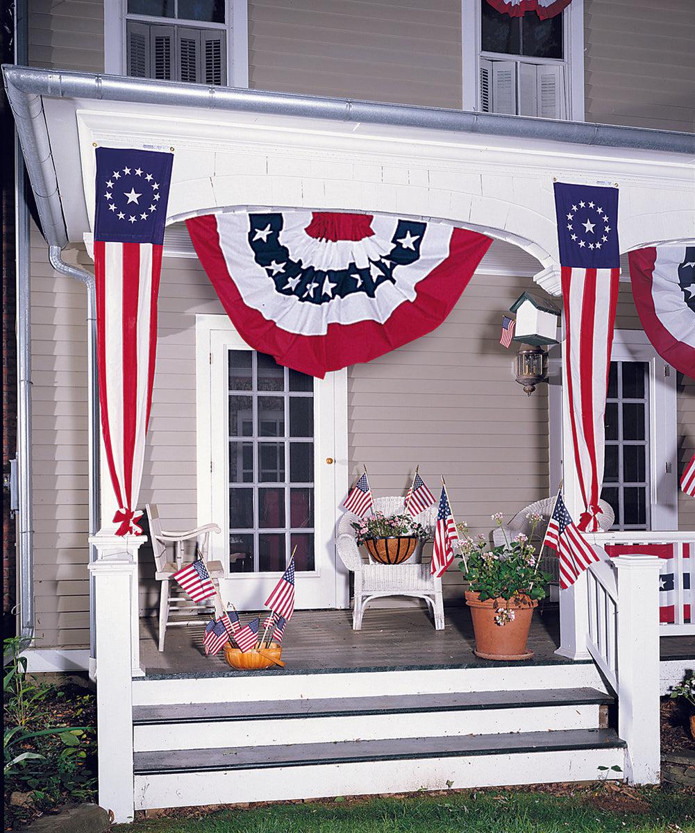 3' x 6' Red, White & Blue Pleated Fan-Decorations-Fly Me Flag